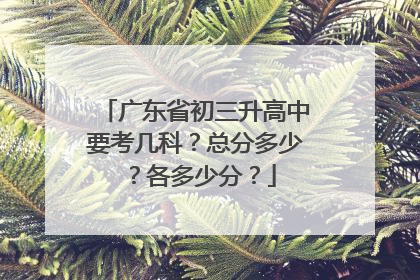 广东省初三升高中要考几科？总分多少？各多少分？